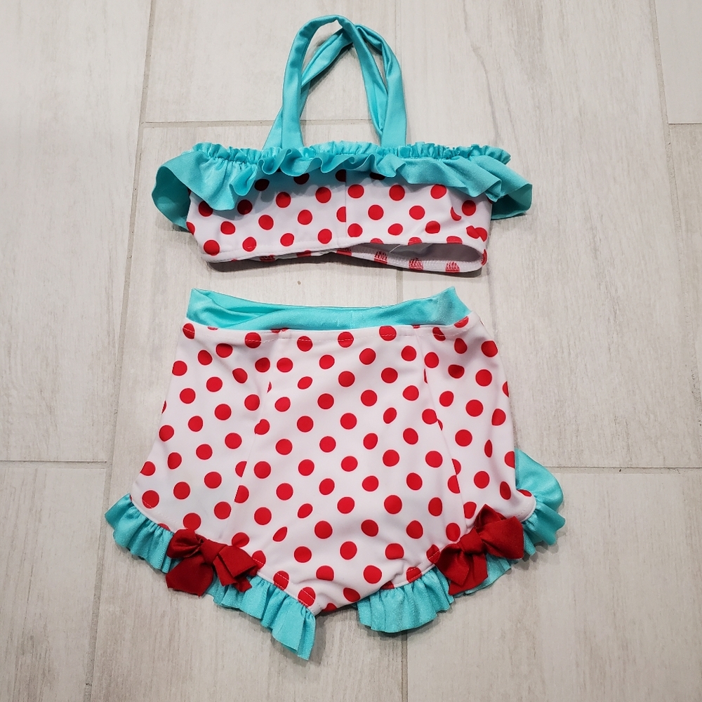 Girls Muddy Feet Boutique Two Piece Retro Bathing Suit - Picture 4 of 5